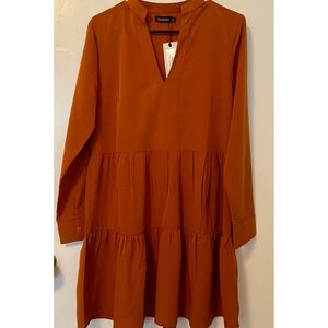 Rust maternity smock dress/top